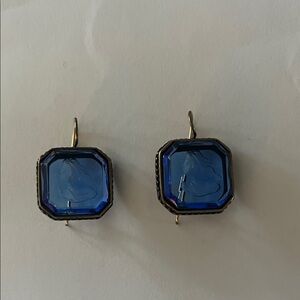 Extasia Intaglio Blue Drop earings